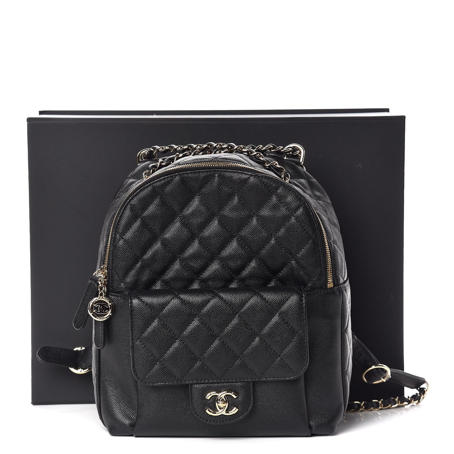 Caviar Quilted Large CC Day Backpack Black