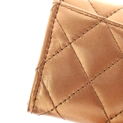 Chanel Metallic Lambskin Quilted Flap Card Holder Wallet Golden 10 of 11
