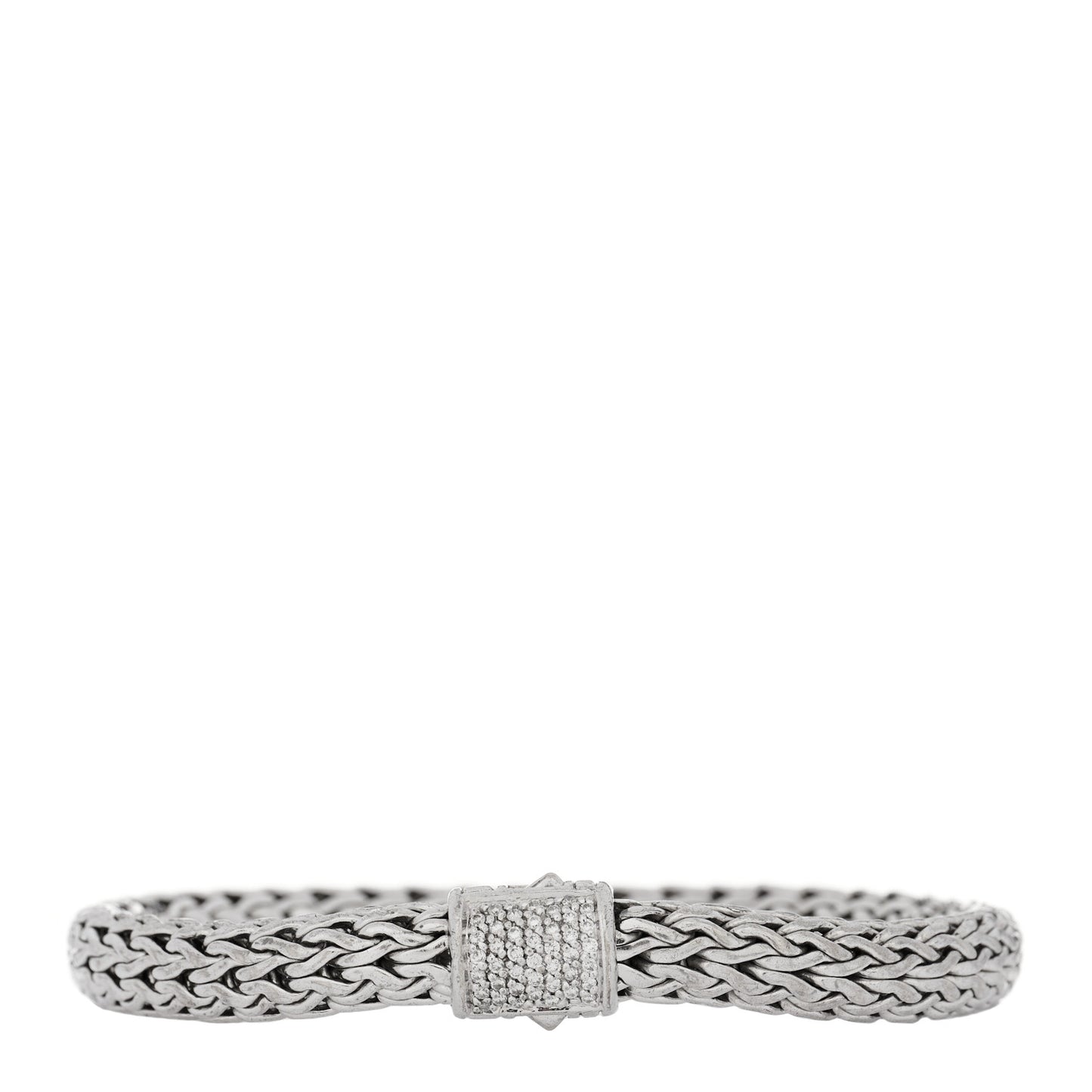 Sterling Silver Diamond 7.5mm Classic Chain Bracelet
