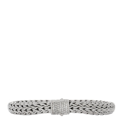 John Hardy Sterling Silver Diamond 7.5mm Classic Chain Bracelet 1 of 4