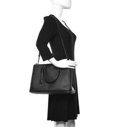 Prada Saffiano Medium Galleria Double Zip Tote Black 2 of 19