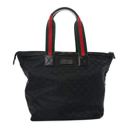 Gucci GG Monogram Large Web Handle Bucket Tote Black 1 of 10