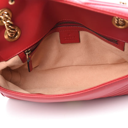 Gucci Calfskin Matelasse Small GG Marmont Shoulder Bag Hibiscus Red 5 of 7