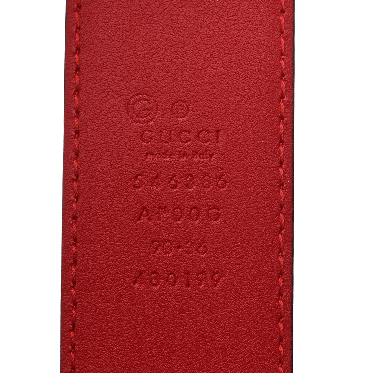Gucci Moon Calfskin Interlocking G 37mm Belt 90 36 Vibrant Red 3 of 5