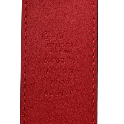 Gucci Moon Calfskin Interlocking G 37mm Belt 90 36 Vibrant Red 3 of 5