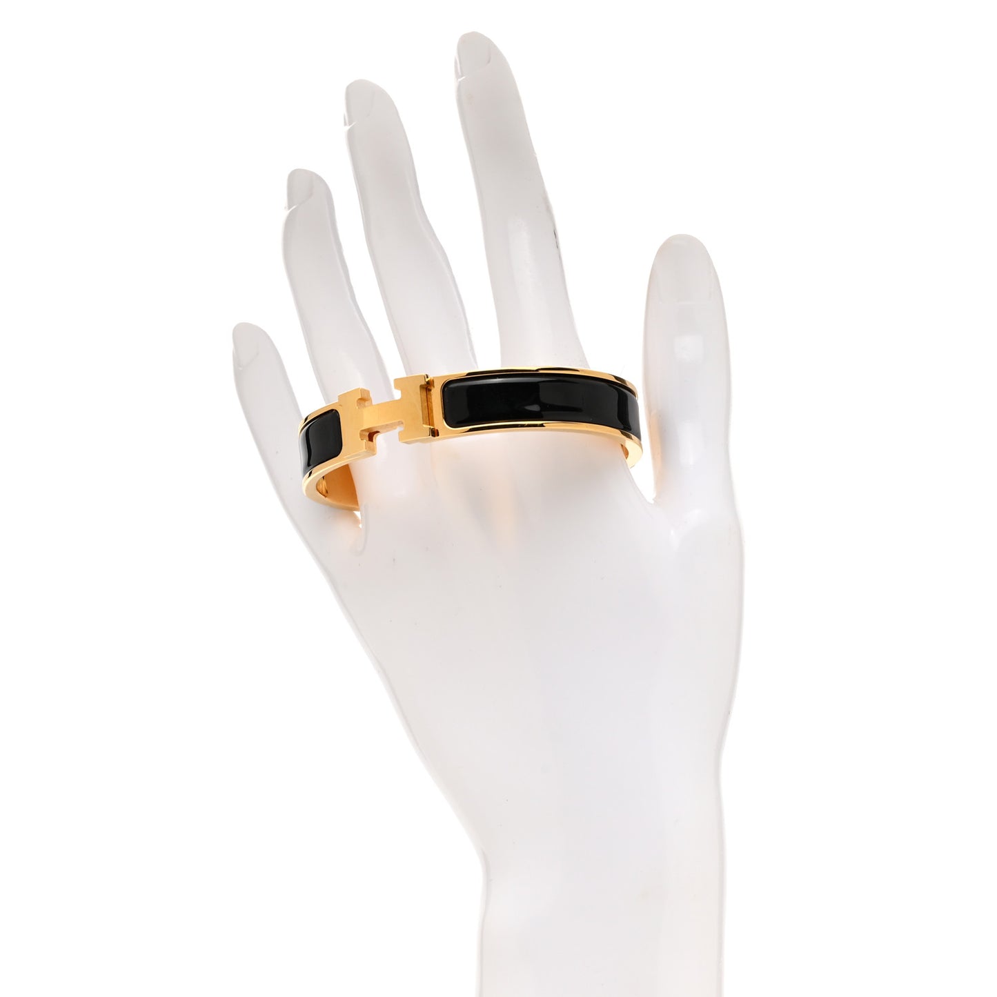 Enamel Narrow Clic Clac H Bracelet GM Black