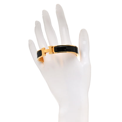 Hermes Enamel Narrow Clic Clac H Bracelet GM Black 2 of 6