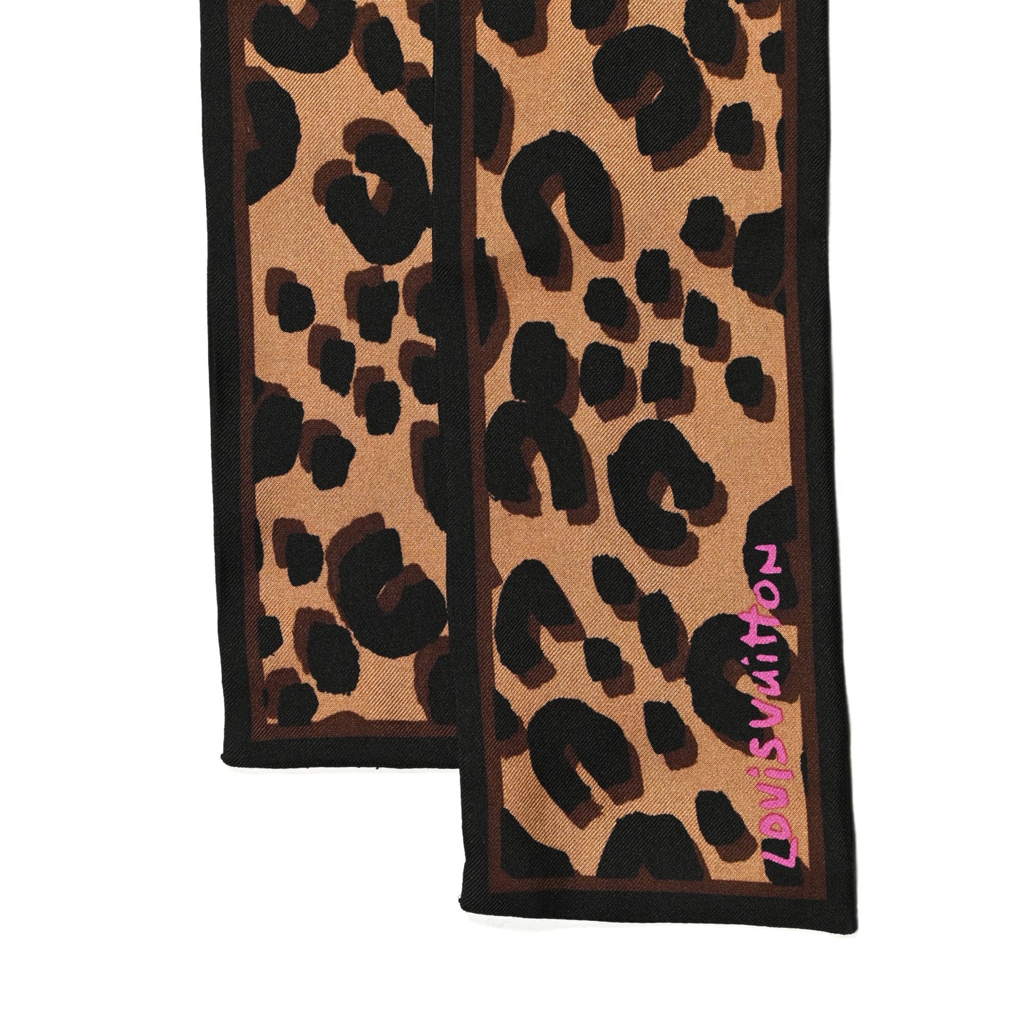 Silk Leopard Bandeau Scarf Marron