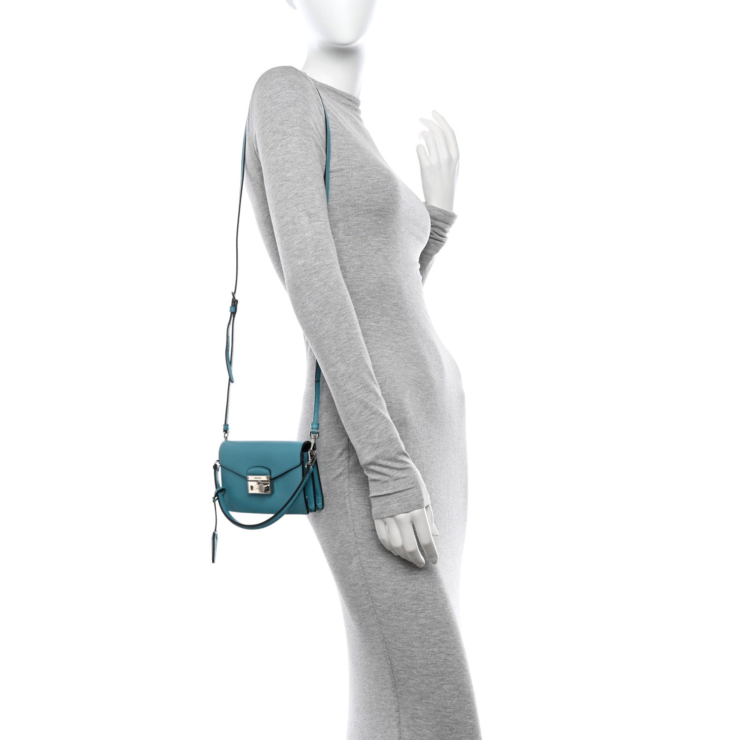 Prada Saffiano Sound Crossbody Bag Turchese 2 of 10