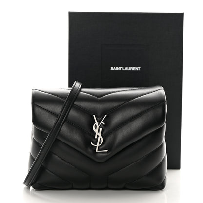 Saint Laurent Calfskin Y Quilted Monogram Toy Loulou Crossbody Bag Black 13 of 13