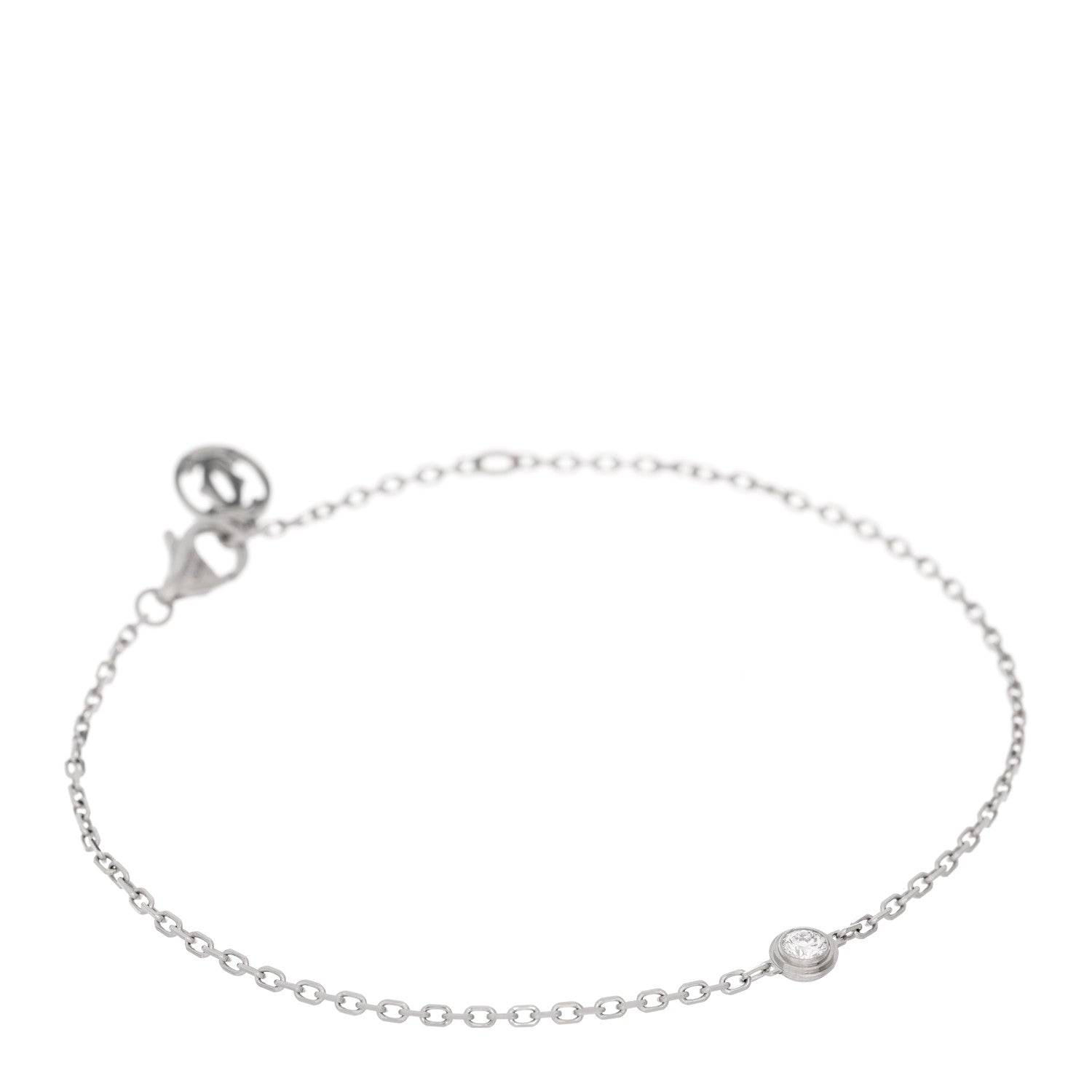 Cartier 18K White Gold Diamond SM D'Amour Bracelet 1 of 3