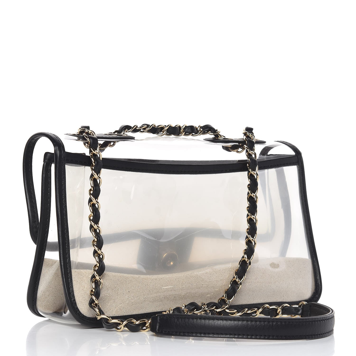 Chanel Lambskin PVC Medium Coco Sand Flap Black 3 of 10