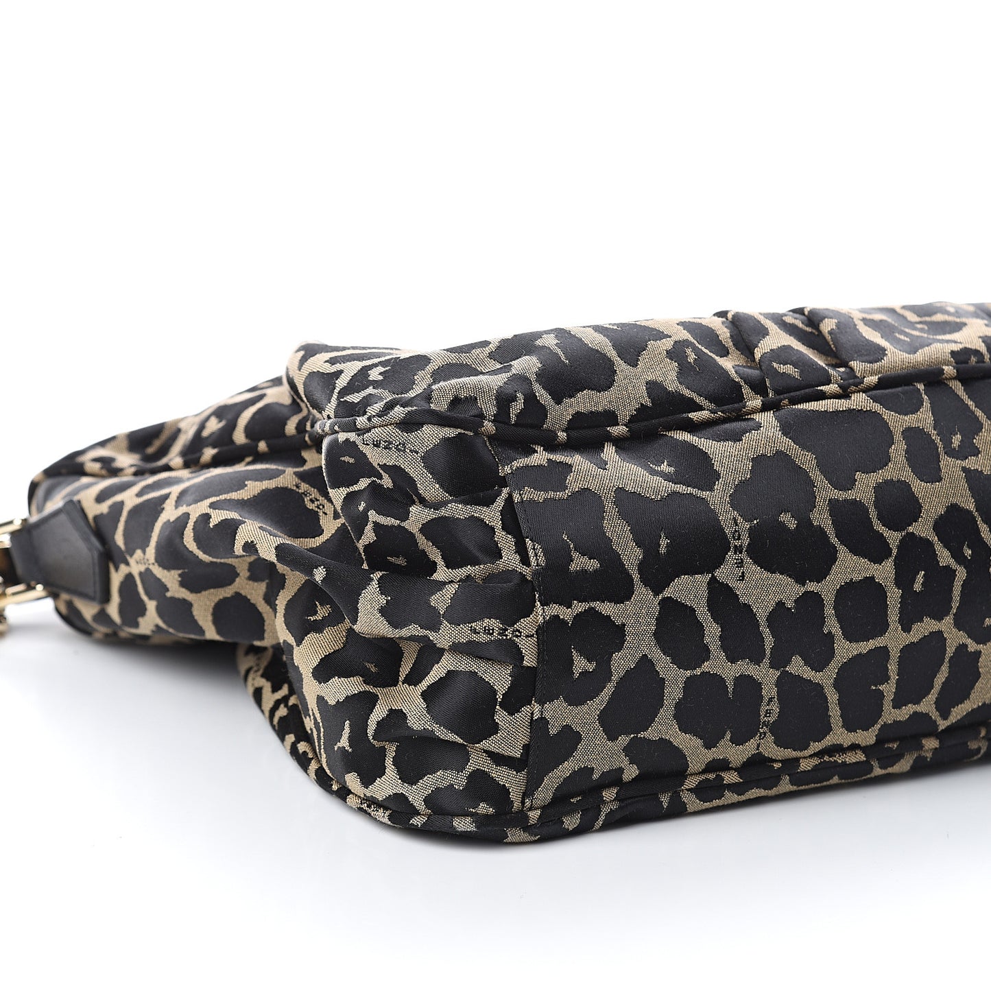 Jacquard Leopard Print Mia Shoulder Bag Taupe Black