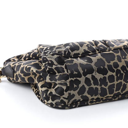 Fendi Jacquard Leopard Print Mia Shoulder Bag Taupe Black 7 of 8