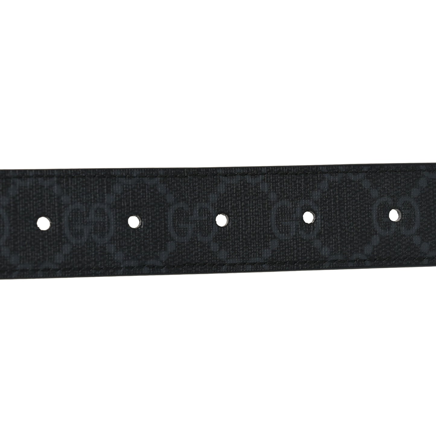 GG Supreme Monogram Textured Dollar Calfskin Squared Interlocking G 30mm Reversible Belt 115 46 Black