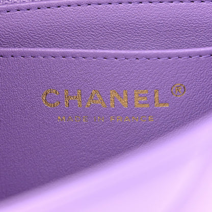 Chanel Lambskin Chevron Quilted Mini Rectangular Flap Purple 6 of 10
