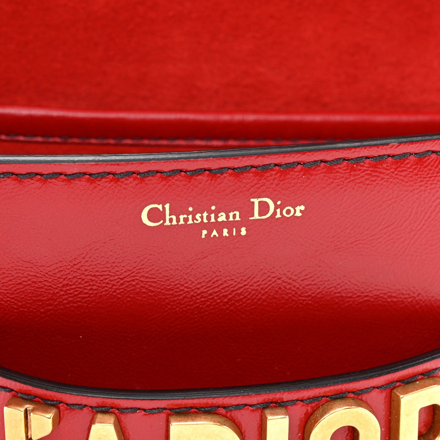 Calfskin Mini J'Adior Chain Flap Bag Spicy Red
