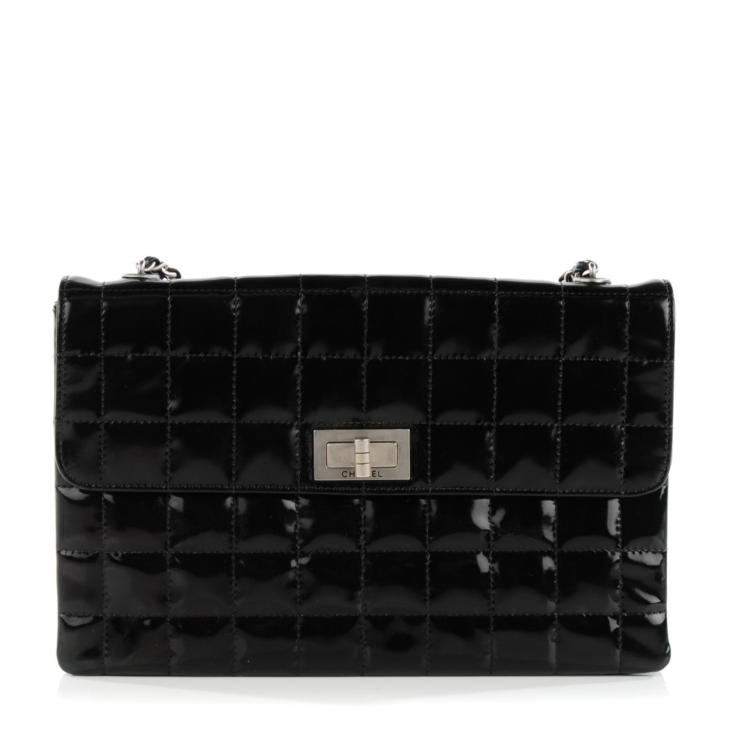 Chanel Patent Chocolate Bar Mademoiselle Flap Black 1 of 8
