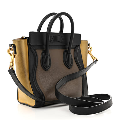 Celine Nubuck Smooth Calfskin Nano Tri-Color Luggage Desert 3 of 22