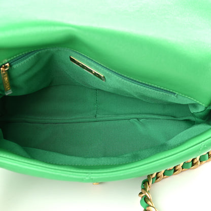 Chanel Lambskin Quilted Large Chanel 19 Flap Green 5 of 9
