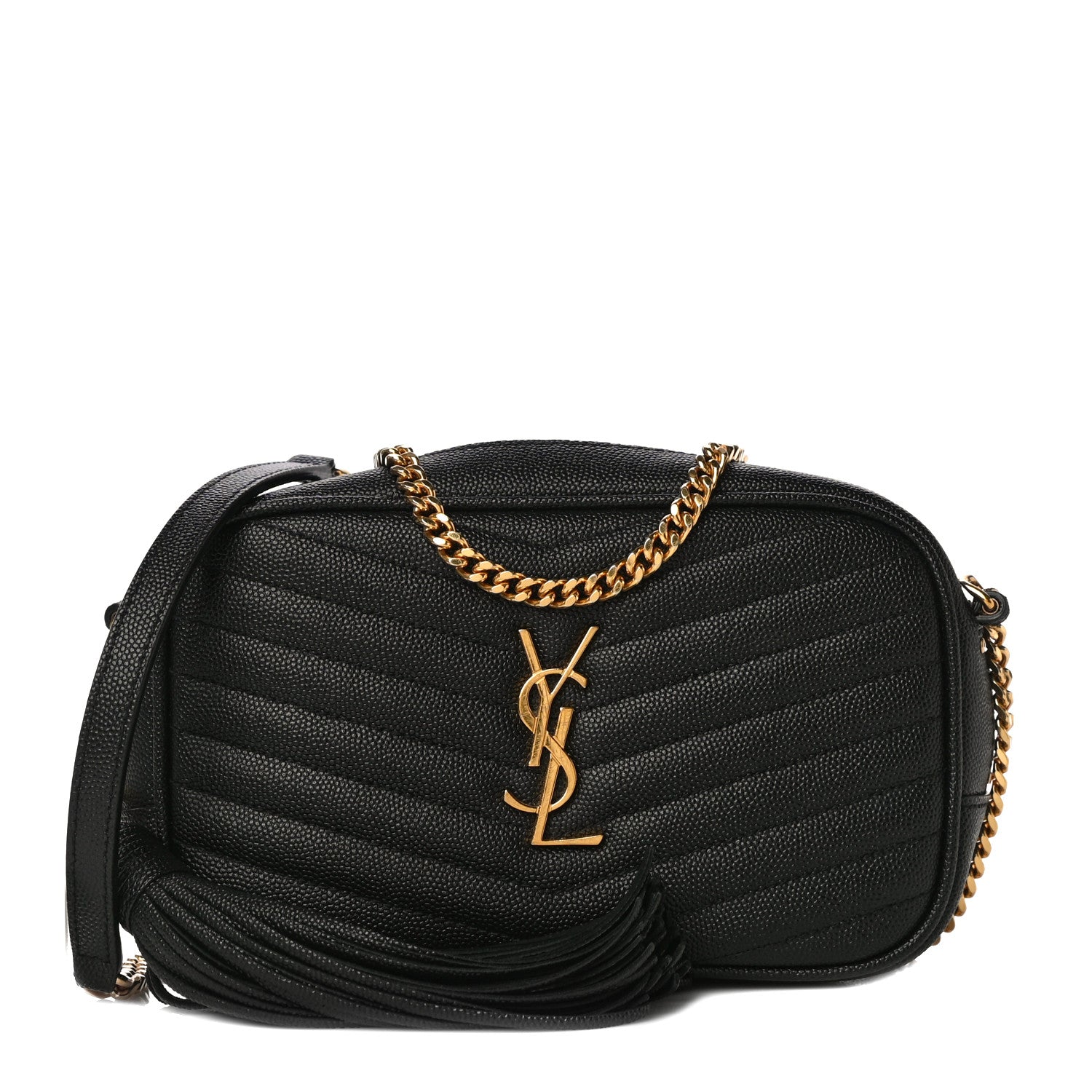 Saint Laurent Grain De Poudre Matelasse Monogram Mini Lou Camera Bag Black 1 of 12