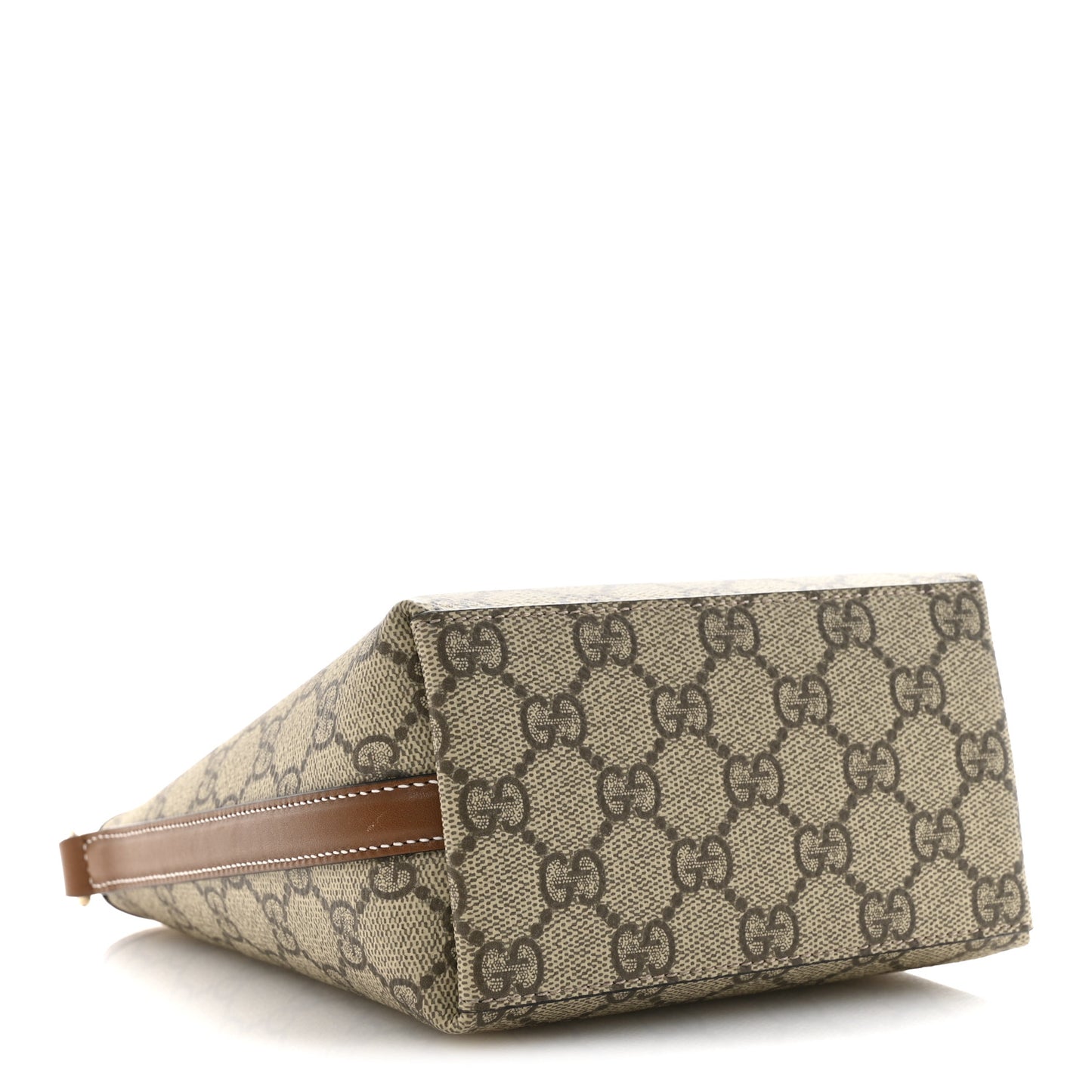 GG Supreme Monogram Emblem Nano Bucket Bag Beige Dark Brown