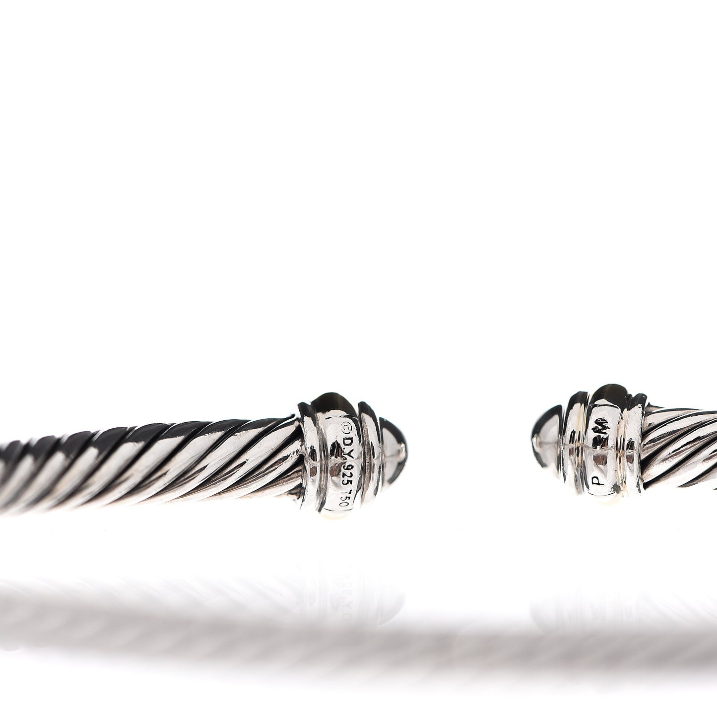 Sterling Silver 18K Yellow Gold 4mm Cable Classics Bracelet