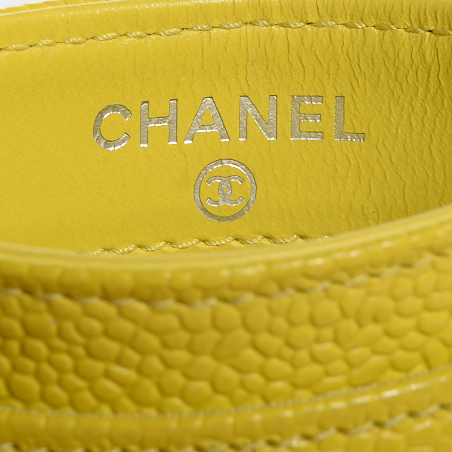 Chanel Caviar CC Timeless Card Holder Yellow 6 of 9