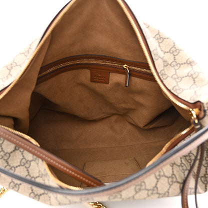 Gucci GG Supreme Monogram Large Linea A Hobo Light Brown 5 of 10