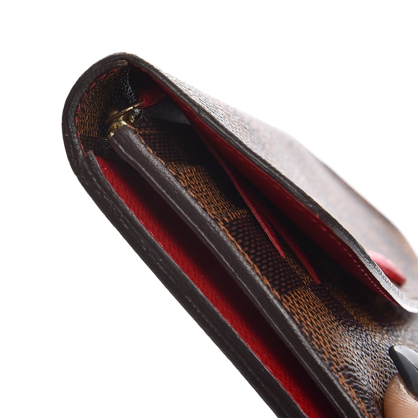 Damier Ebene Emilie Wallet Red