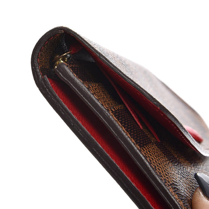 Louis Vuitton Damier Ebene Emilie Wallet Red 8 of 10