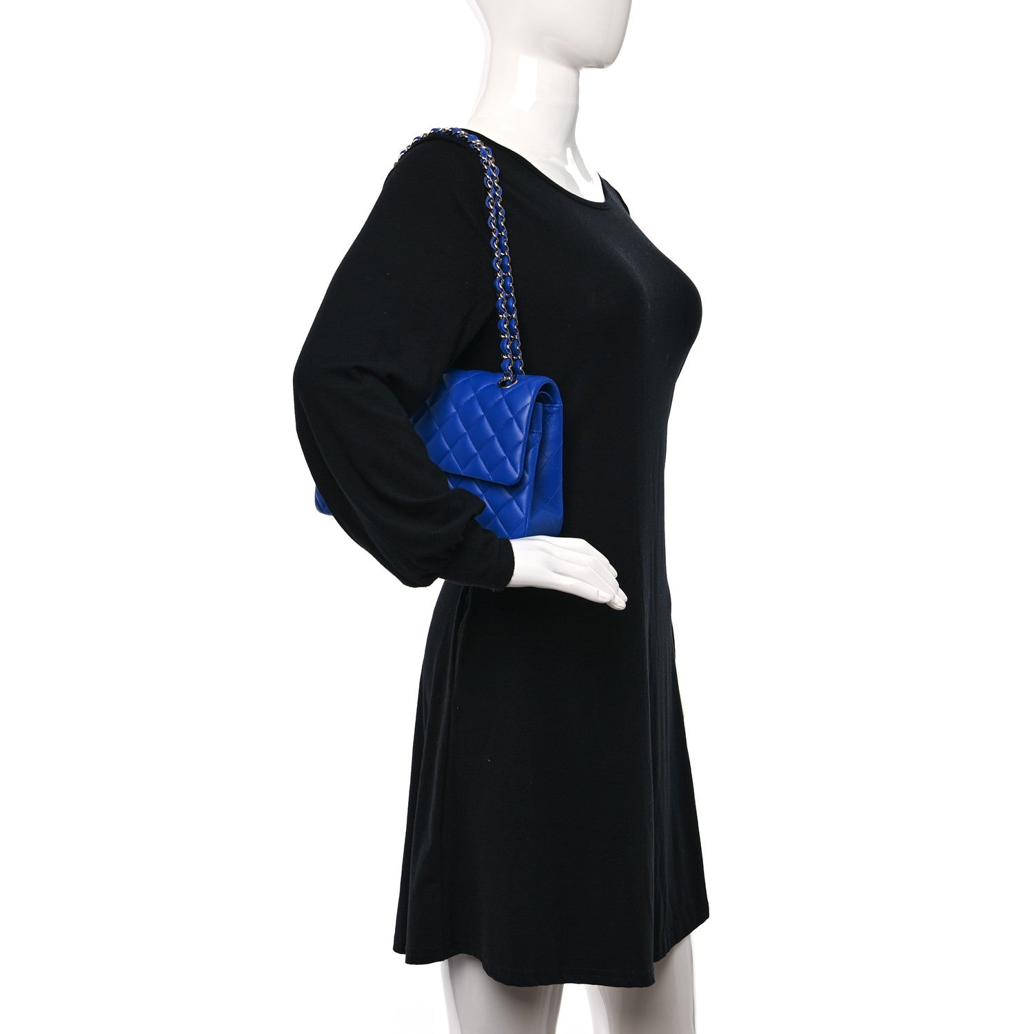 Chanel Lambskin Quilted Medium Double Flap Royal Blue 2 of 9