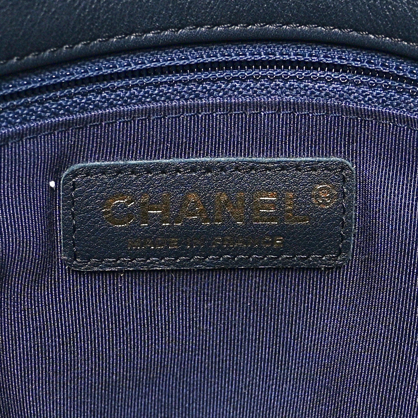 Cable Knit Calfskin Flap Bag Navy Blue