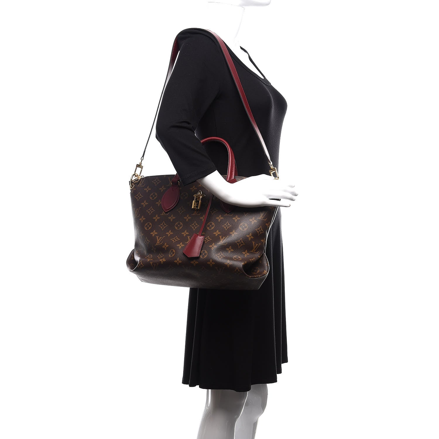 Louis Vuitton Monogram Flower Zipped Tote MM Bordeaux 2 of 9
