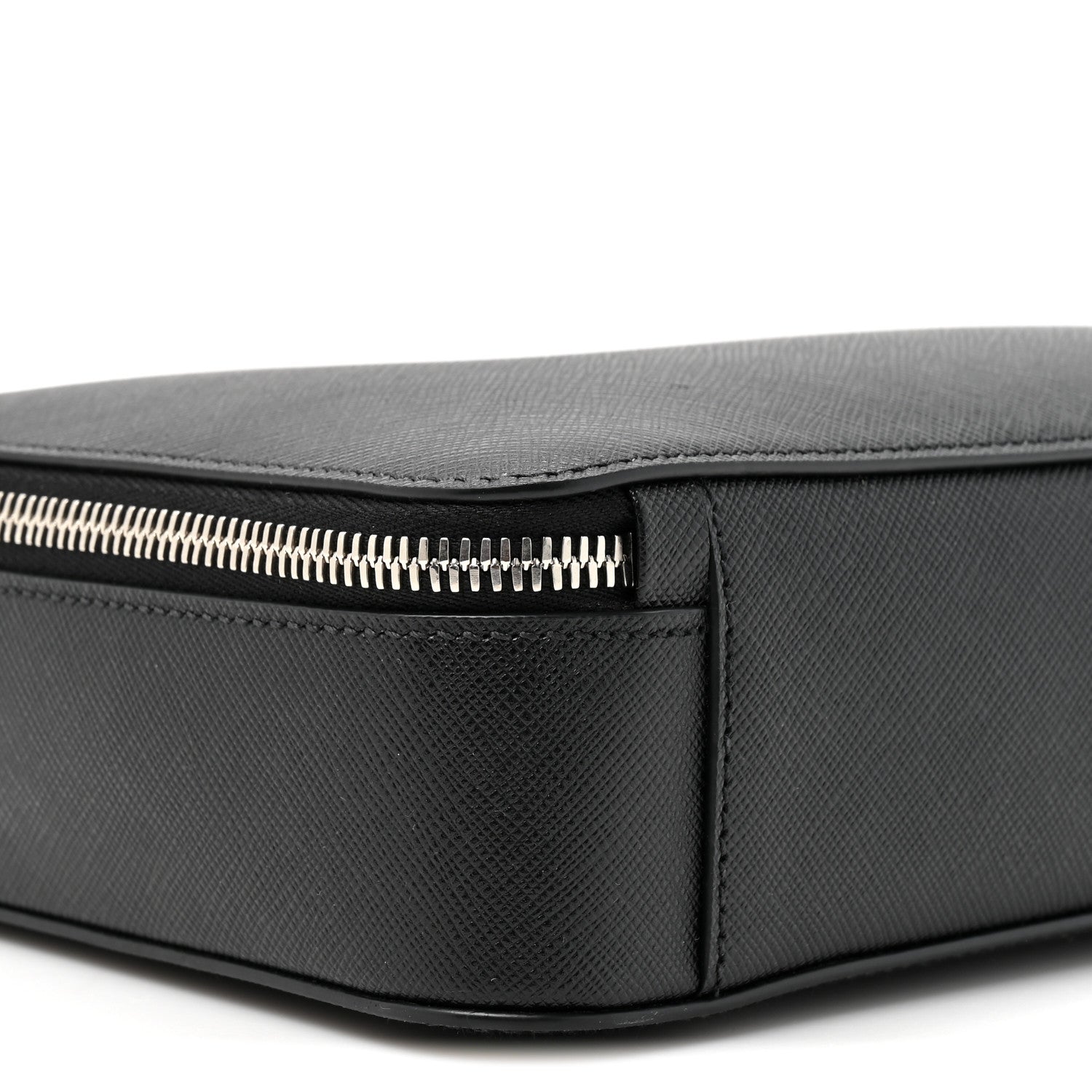 Prada Saffiano Travel Medium Brique Crossbody Bag Black 9 of 9