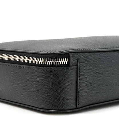 Prada Saffiano Travel Medium Brique Crossbody Bag Black 9 of 9