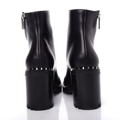 Christian Louboutin Calfskin Spikes Birgitta Lug 70 Zip Around Ankle Boots 40 Black 7 of 10
