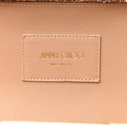 Jimmy Choo Coarse Glitter Ellipse Clutch Ballet Pink 8 of 11