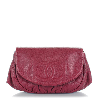 Chanel Caviar Half Moon Wallet On Chain WOC Dark Red 1 of 8