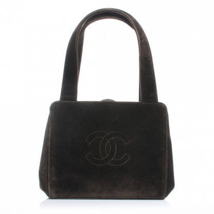 Chanel Velvet CC Framed Evening Bag Brown 1 of 8