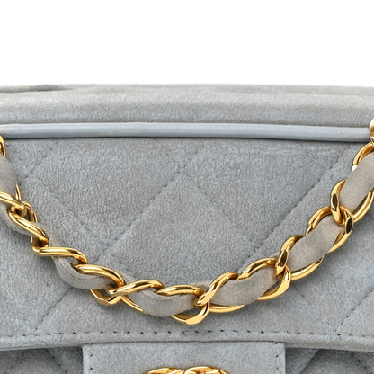 Chanel Suede Quilted CC Tassel Camera Case Light Blue 9 of 12