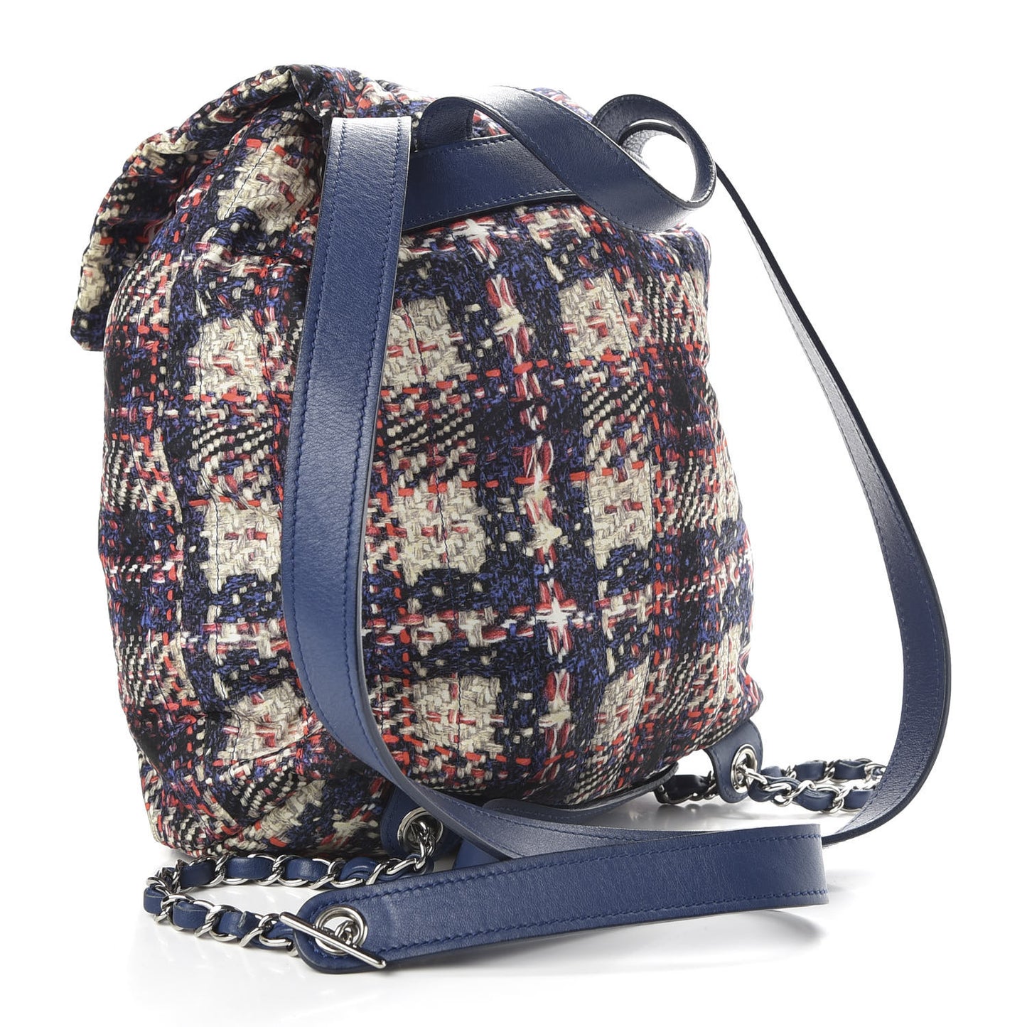 Lambskin Nylon Tweed Printed Backpack Multicolor
