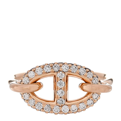 Hermes 18K Rose Gold Diamond Farandole Ring 49 4.75 1 of 6