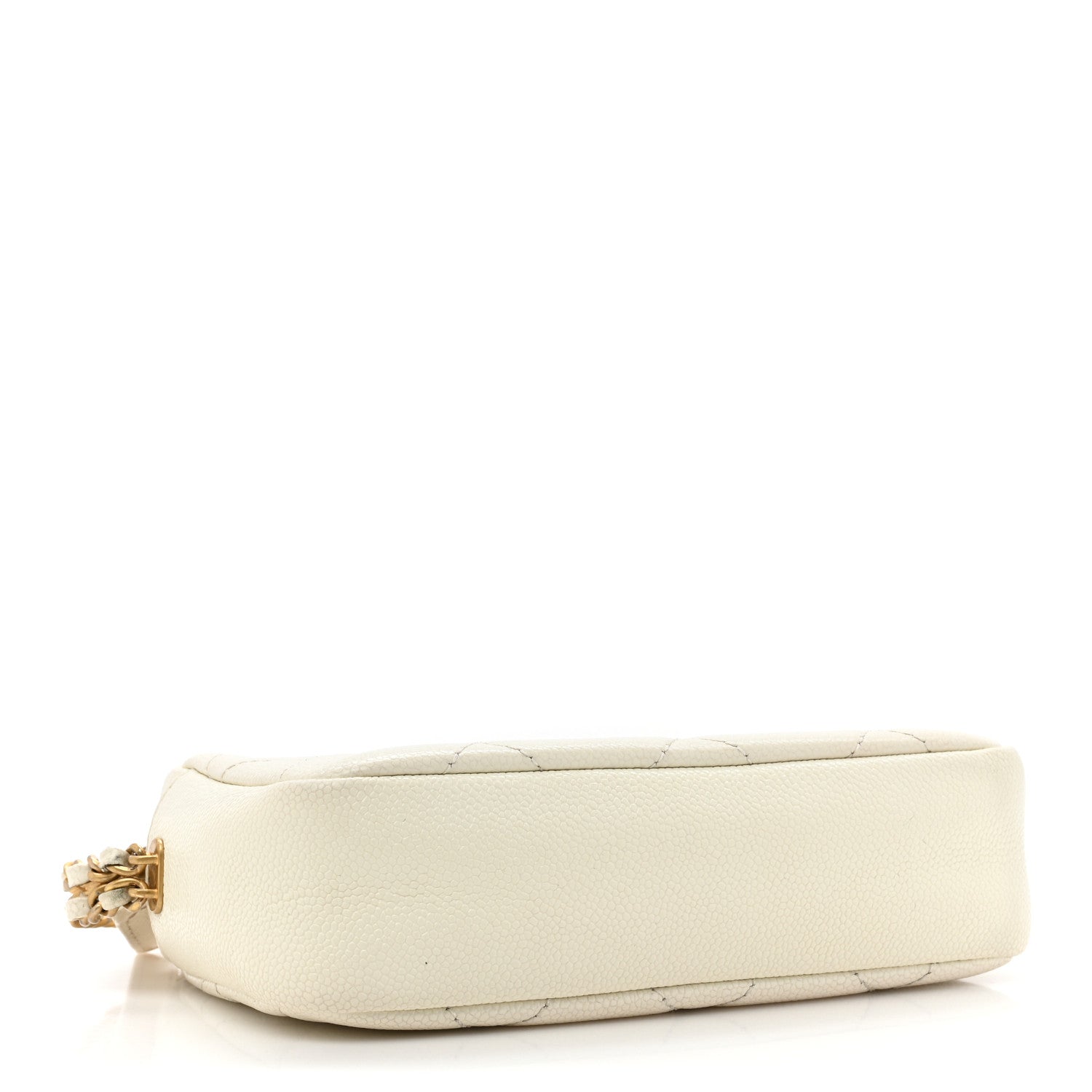 Chanel Shiny Caviar Quilted Chain Melody Camera Bag White 4 of 14