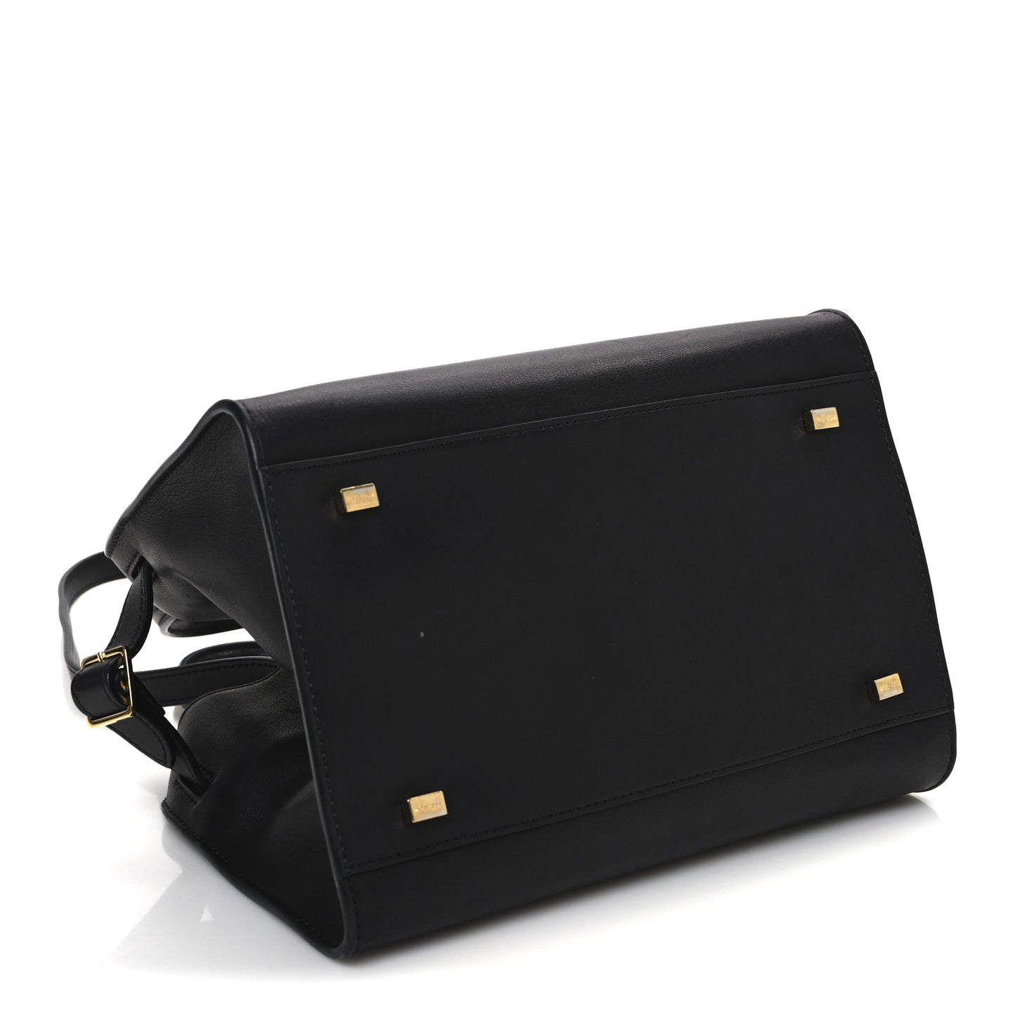 Polished Saddle Calfskin Soft Margaux 10 Bag Black