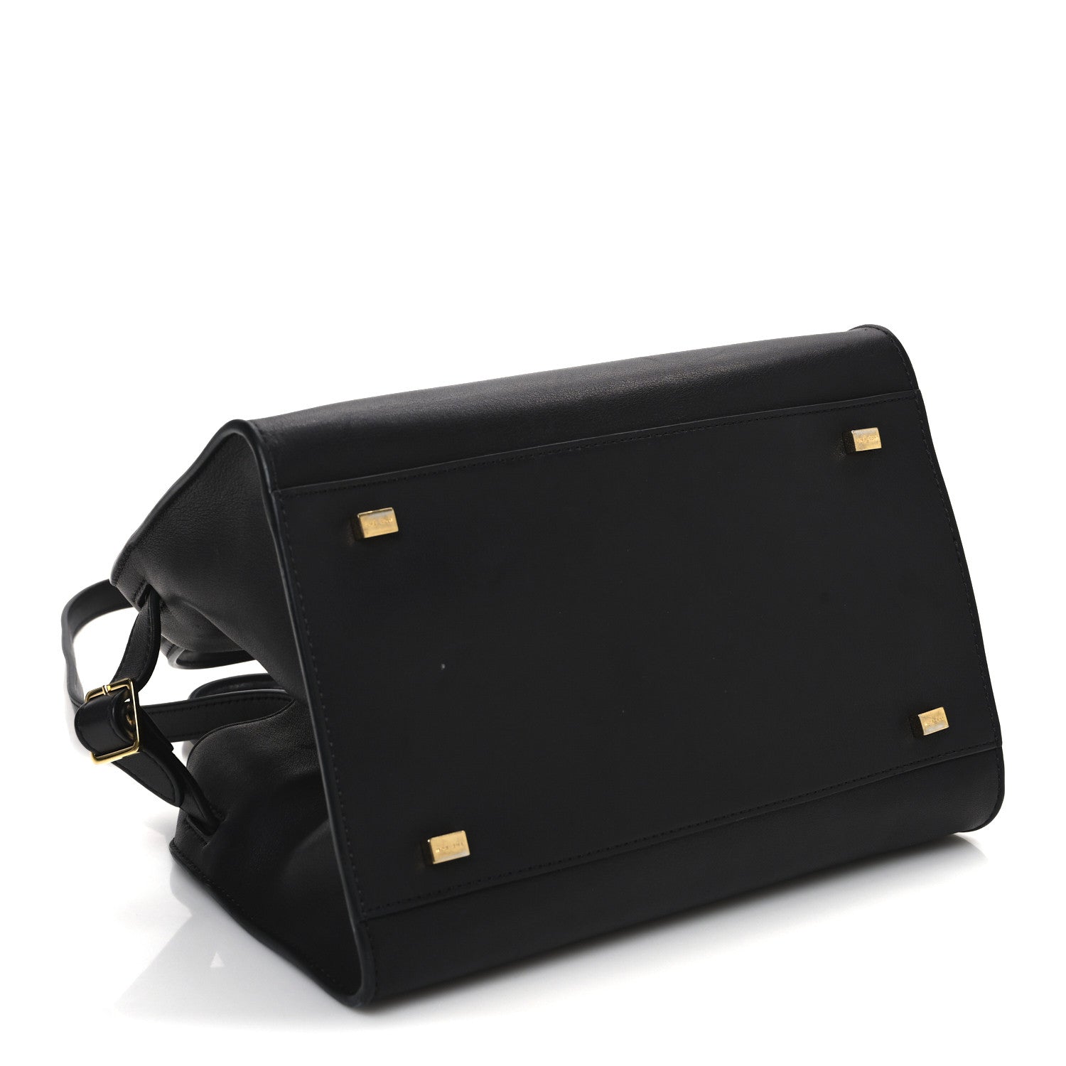 The Row Polished Saddle Calfskin Soft Margaux 10 Bag Black 4 of 13