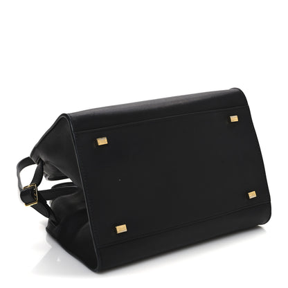 The Row Polished Saddle Calfskin Soft Margaux 10 Bag Black 4 of 13