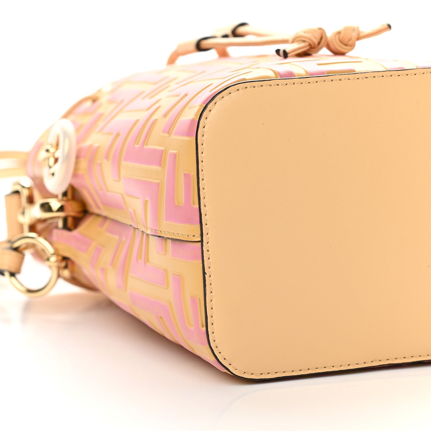 Vitello Liberty F is Fendi Bi-Color FF 1974 Embossed Mini Mon Tresor Bucket Bag Savana Lollypop