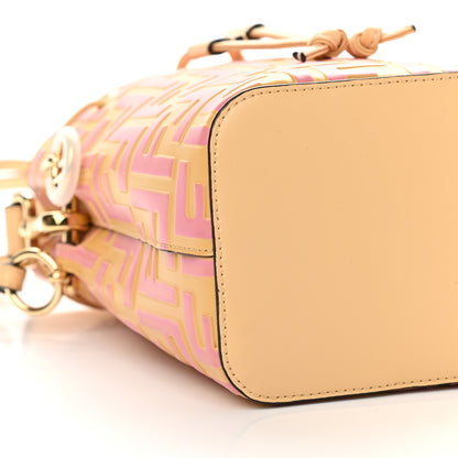 Fendi Vitello Liberty F is Fendi Bi-Color FF 1974 Embossed Mini Mon Tresor Bucket Bag Savana Lollypop 5 of 9