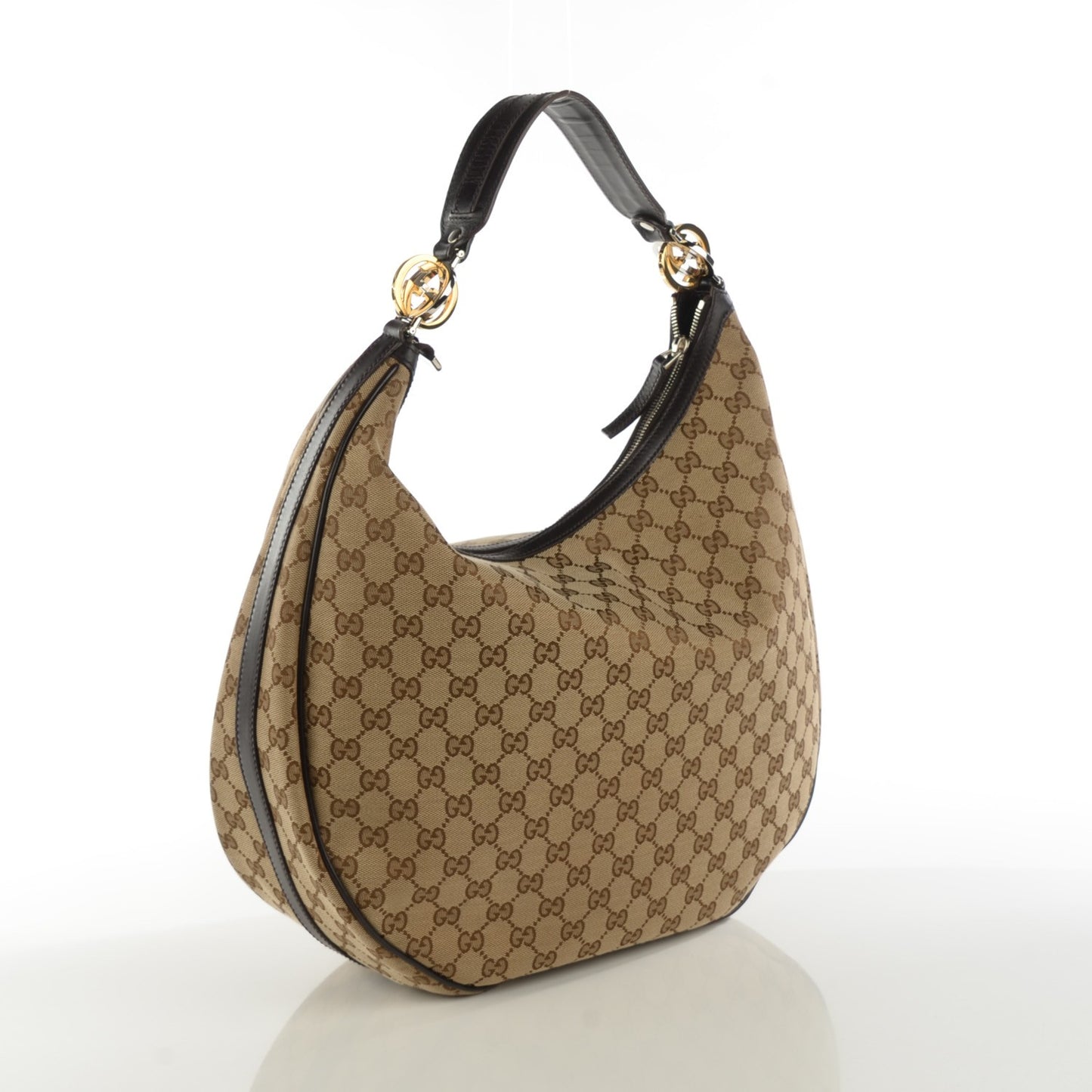 Monogram GG Twins Large Hobo Dark Brown